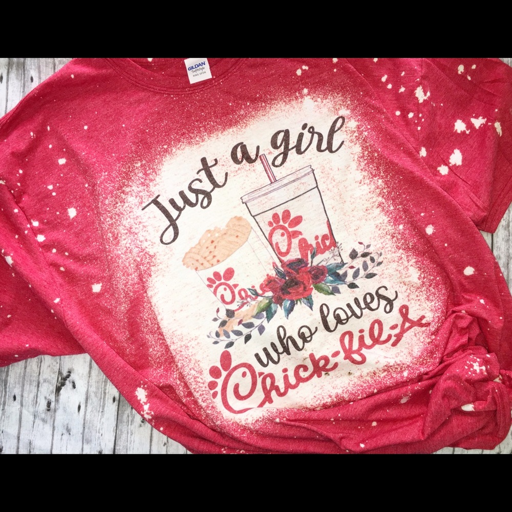 Chic fil a sublimation bleached shirts